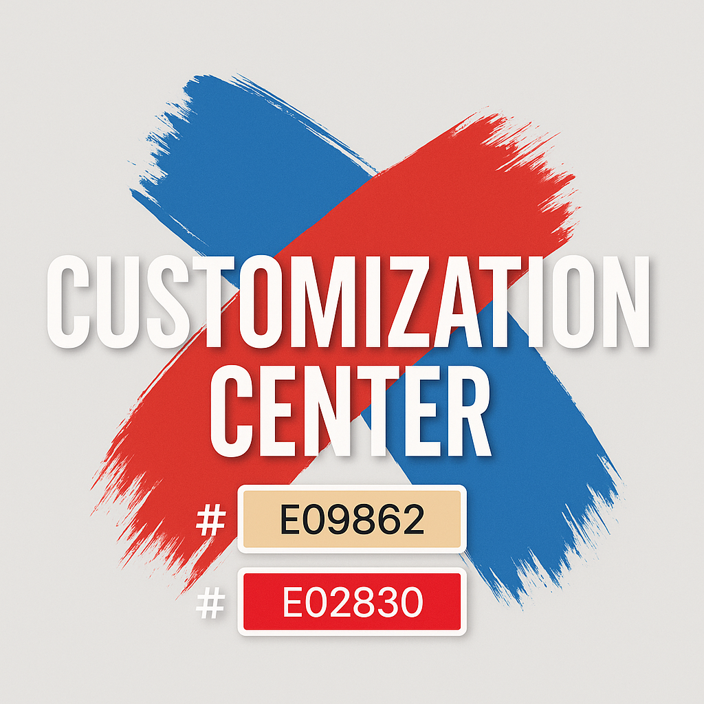 Customization Center- Create your own color options!