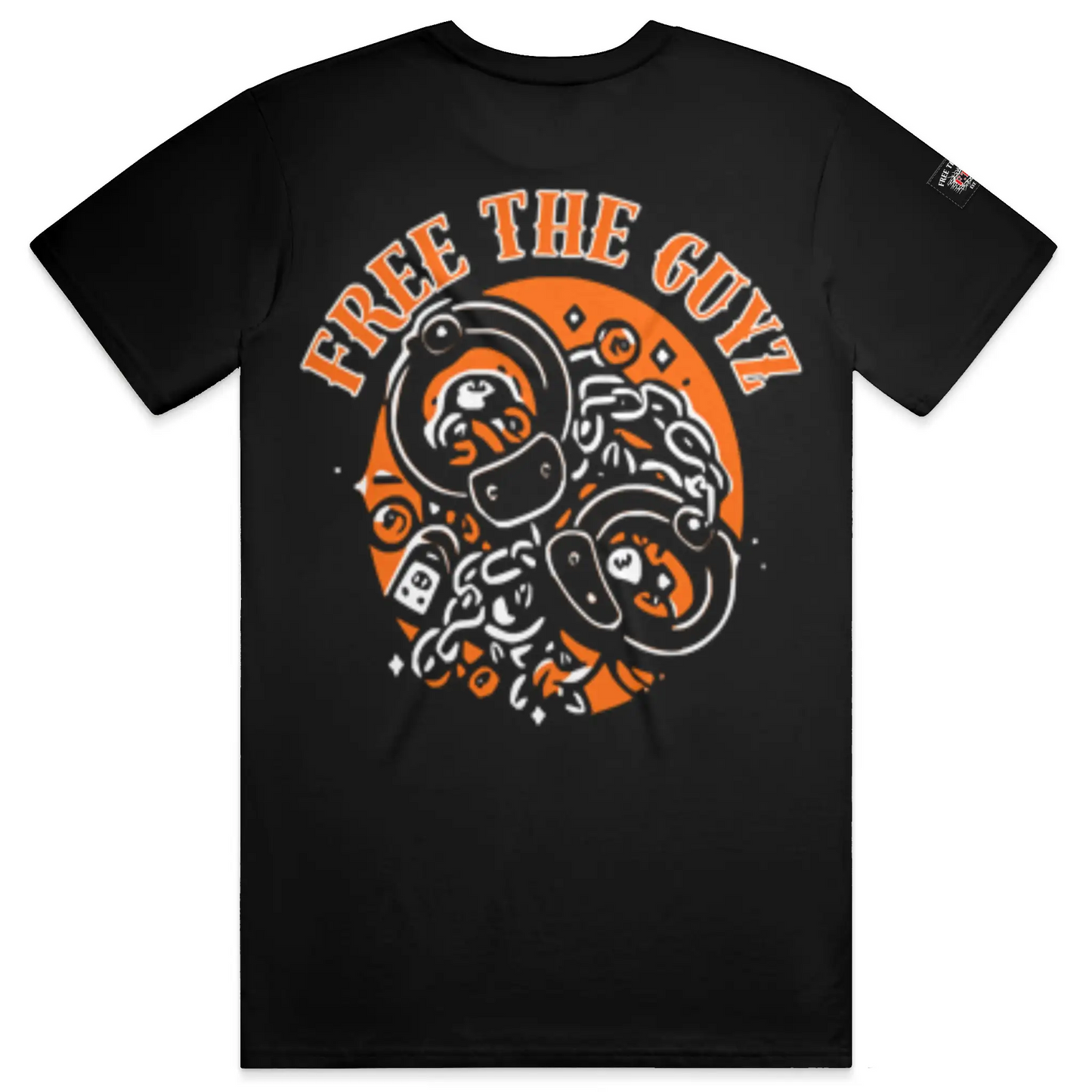 Free The Guyz Circle of Locks- Dark Orange/White