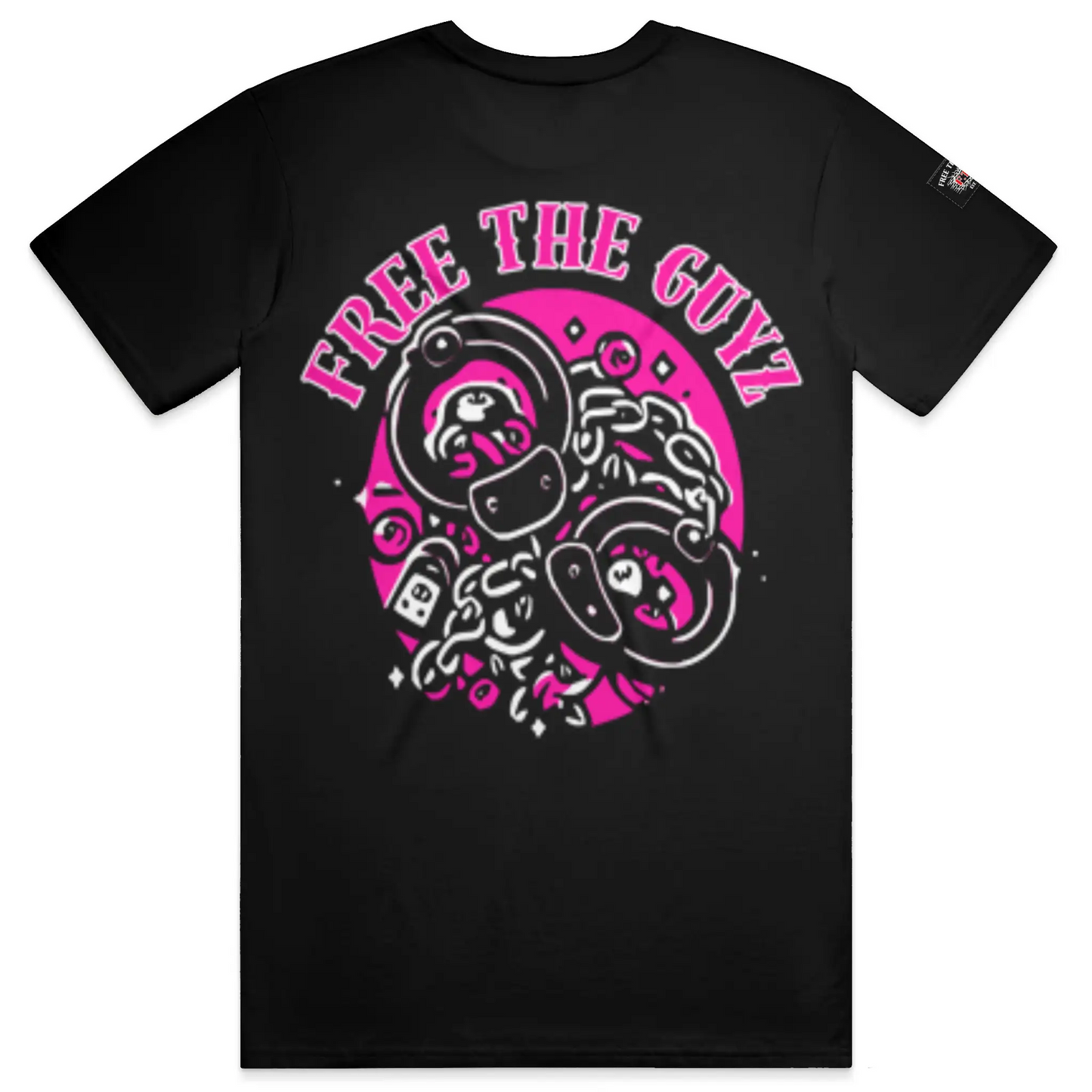 Free The Guyz Circle of Locks- Hot Pink/White
