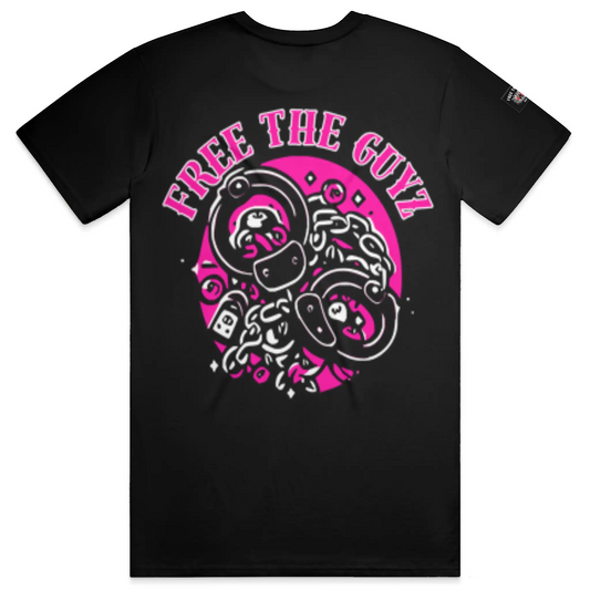 Free The Guyz Circle of Locks- Hot Pink/White
