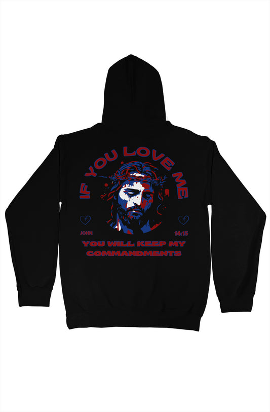 gildan pullover hoody Jesus If you love me Red/Whi