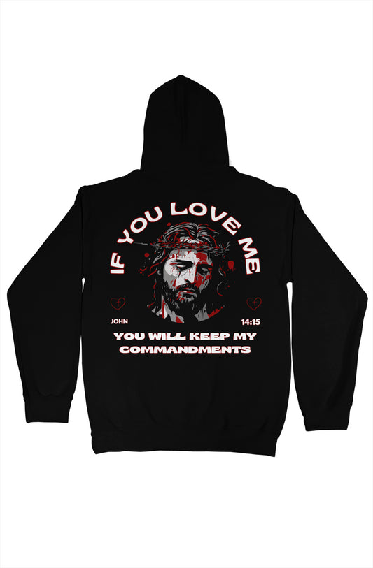 gildan pullover hoody Jesus If you love me Red/Gre